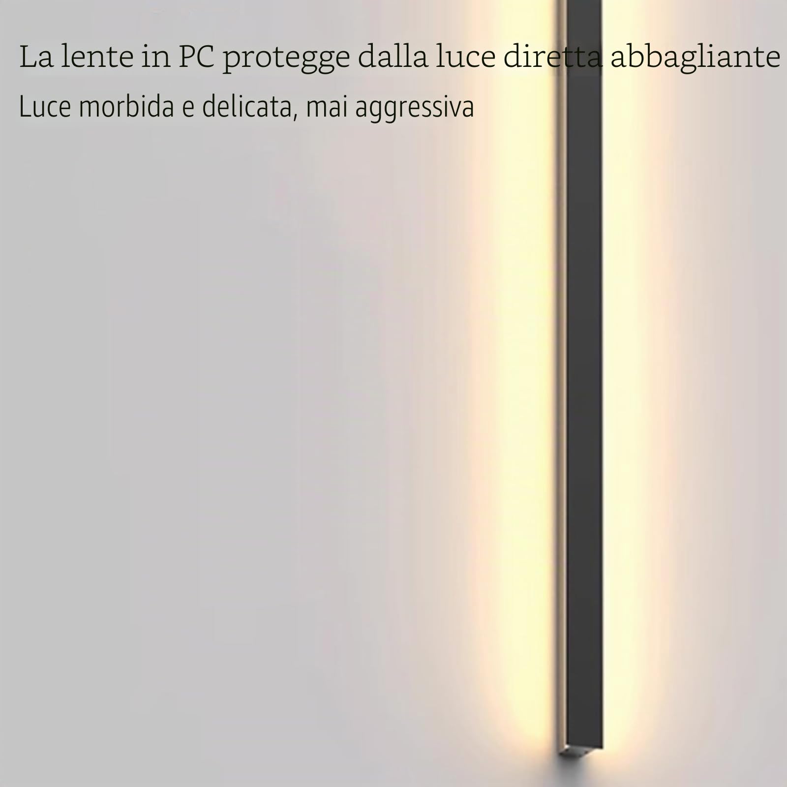 LED Esterno Lungo Applique da Parete Impermeabile IP65 Luce da Parete Alluminio Minimalista Rettangolare Design Lampada da Parete Nero/Bianco Moderno per Portico Interno (Bianco Luce Calda,60cm)
