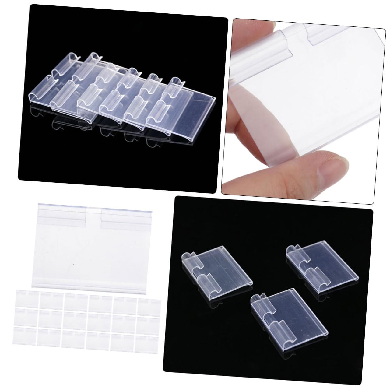 Uonlytech 4 Set Supporti Per Etichette Clip Per Espositori Trasparenti Per Supermercati Dimensioni Per Negozio E Scaffali Abbigliamento 50 Pezzi*4