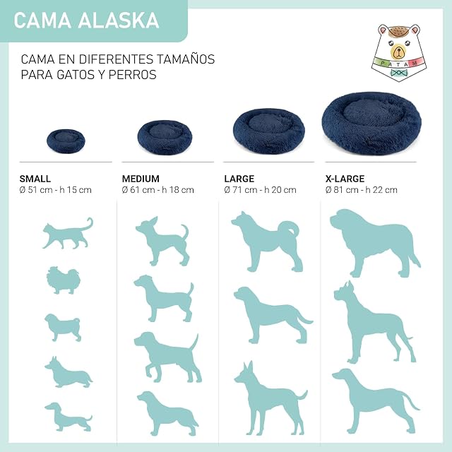 Foto 5 de 6 de PATAM Cama Redonda de Felpa para Perros y Gatos con Funda Lavable a máquina, Antideslizante