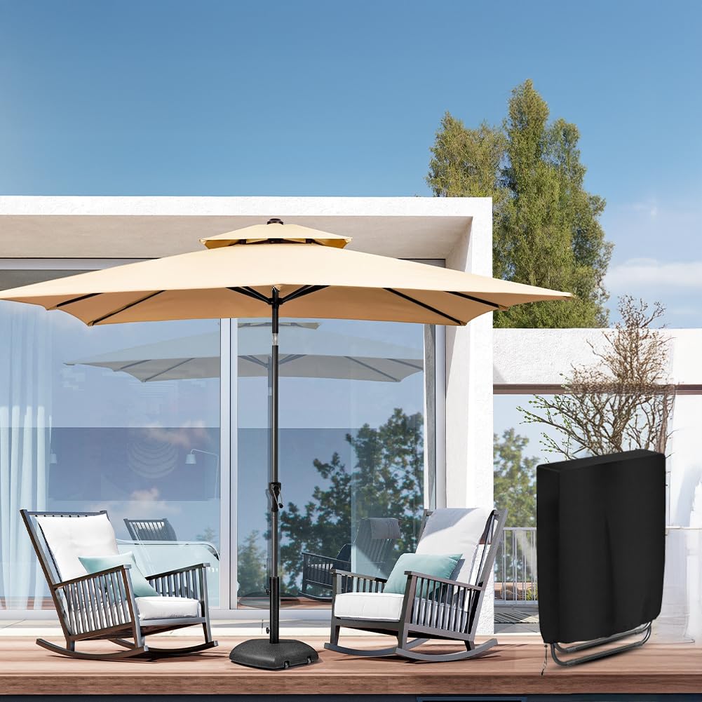 OFFCUP 2 Pezzi Copertura Sedia per Sedie Pieghevoli Giardino Tessuto Oxford 210D Impermeabile, Antivento Anti-UV