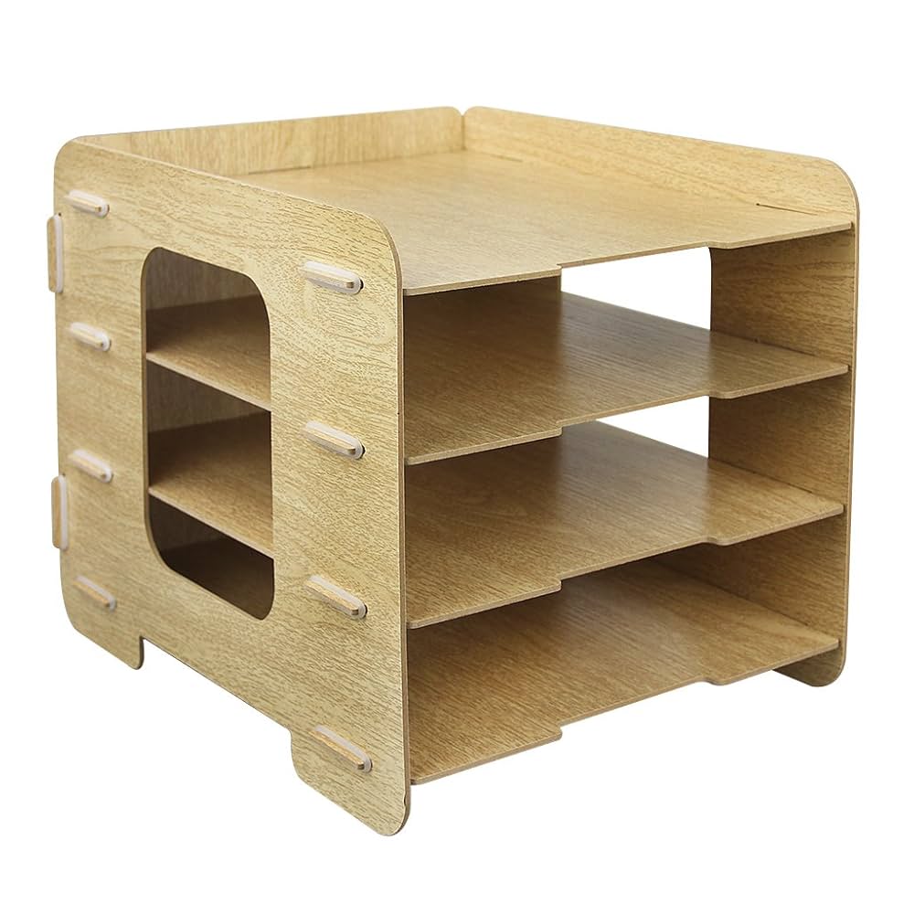 Amazon.co.jp: レターケース A4縦 収納キャビネット木製 書類棚