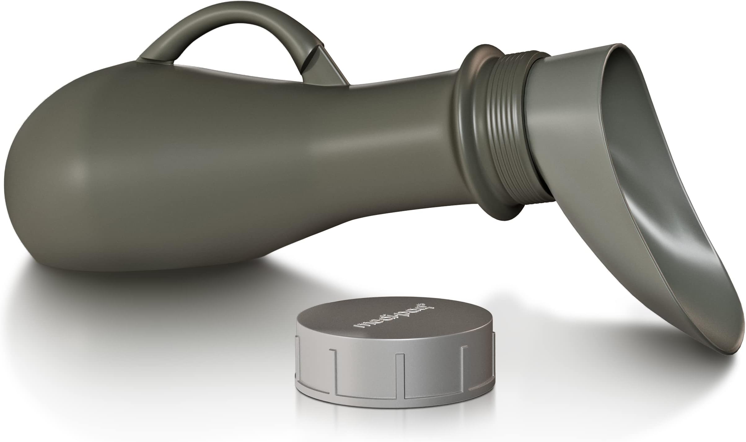 Leakproof Portable Urinal Toilet - 1.2L Urine Bottles Male Spill Proof - Urine Bottle with Female Urinal Attachment - Travel Urinal - Female Urine Bottle- Grey/Silver