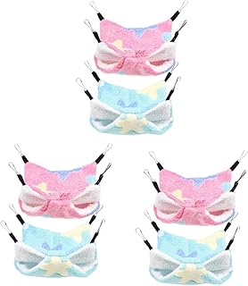 NOLITOY 6 Pçs Hamster Rede Hamster Cama Quente Pendurado Cama De Rede Hamster Pendurado Cama Balanço De Rato Pendurado Planador Balanço Chinchila Acessórios Pequenos Animais Pendurados