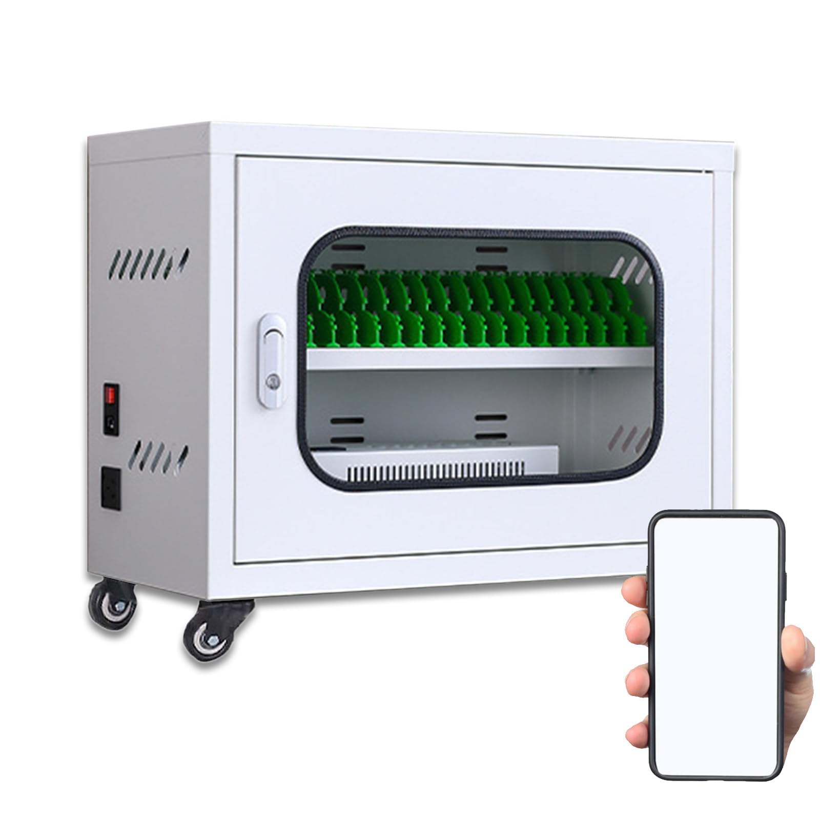 GTHTUHFD Rechargeable Mobile Phone Charging Station With Universal Wheels And Usb Ports For Multiple Devices,20slots