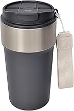 500ml Stainless Steel Insulated Coffee Mug with Lid | Double Wall Travel Tumbler | Leakproof, Hot & Cold Thermos Coffee Sipper Bottle for Office, Home, Car Travel 316 Steel (Cement Gray)