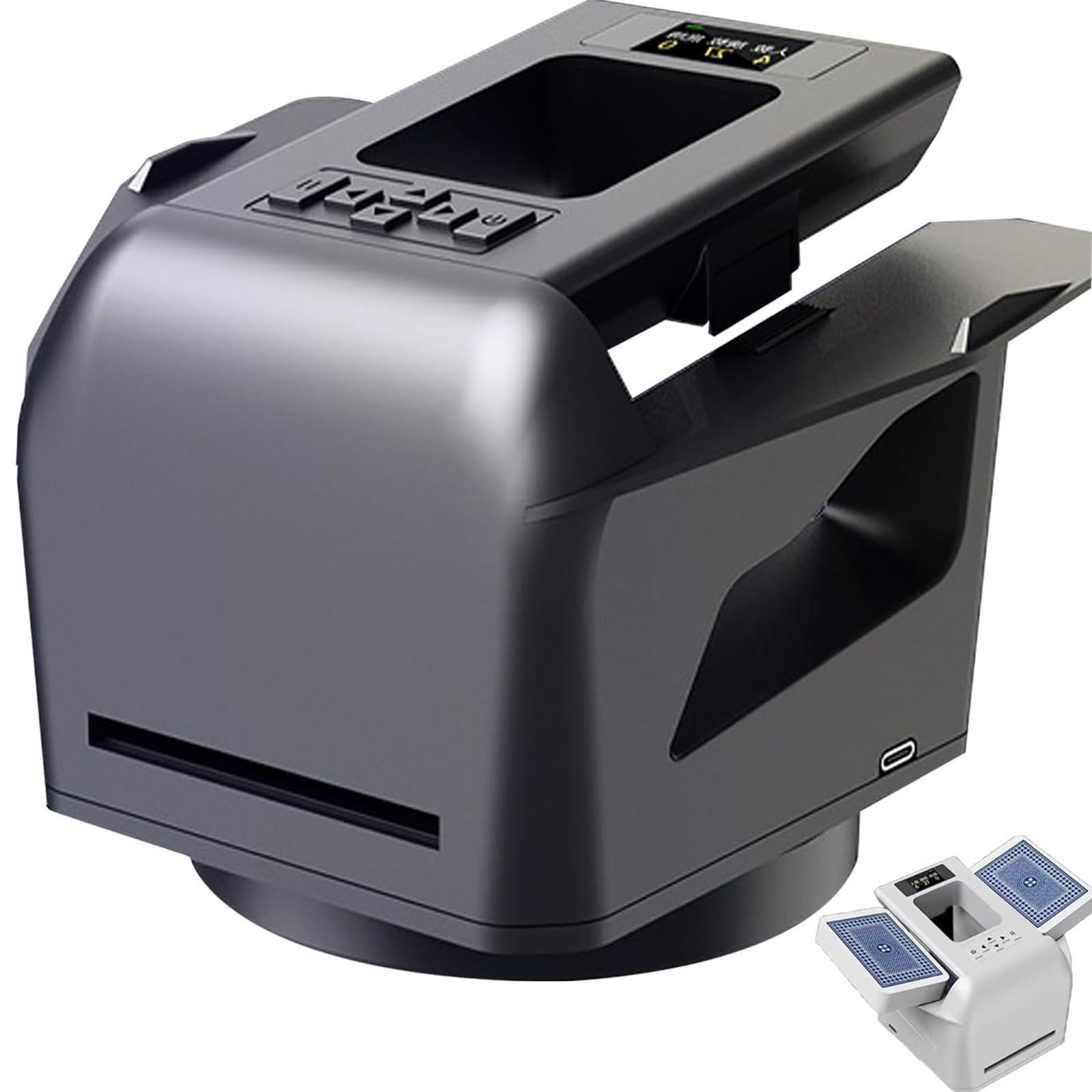 Mélangeur automatique de cartes, design rotatif à 360°, distance et vitesse réglables, rechargeable 4000 mAh pour jeux de cartes