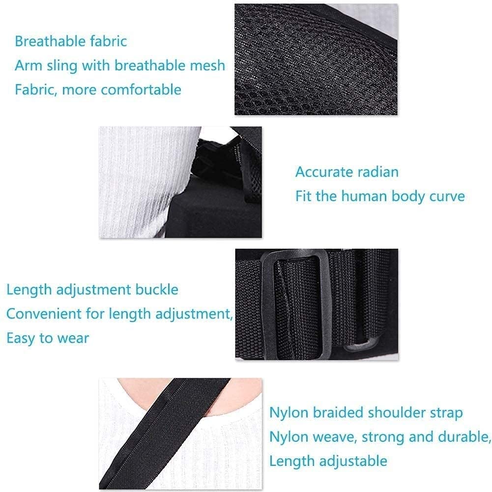 Cabestrillo de Brazo para Lesiones en el Hombro Eslingas de Brazo para Soporte de Brazo de muñeca Rota Soportes de Hombro Ajustables Eslinga con Almohada y Bola antiestrés, inmovilizador de