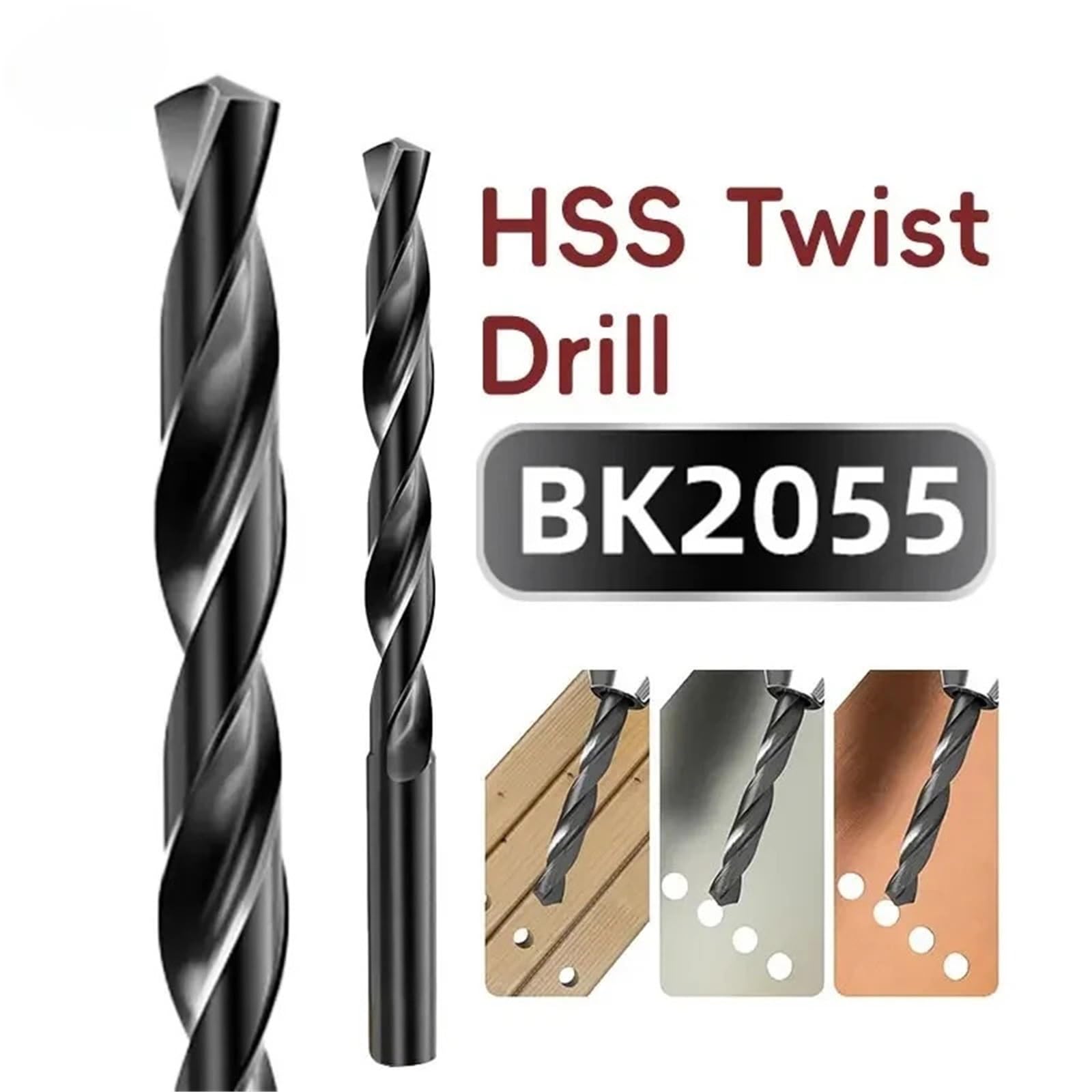 Brocas helicoidales El taladro helicoidal HSS se puede utilizar for procesar piezas de metal, PVC, madera, aluminio y otros materiales(12mm(5pcs))