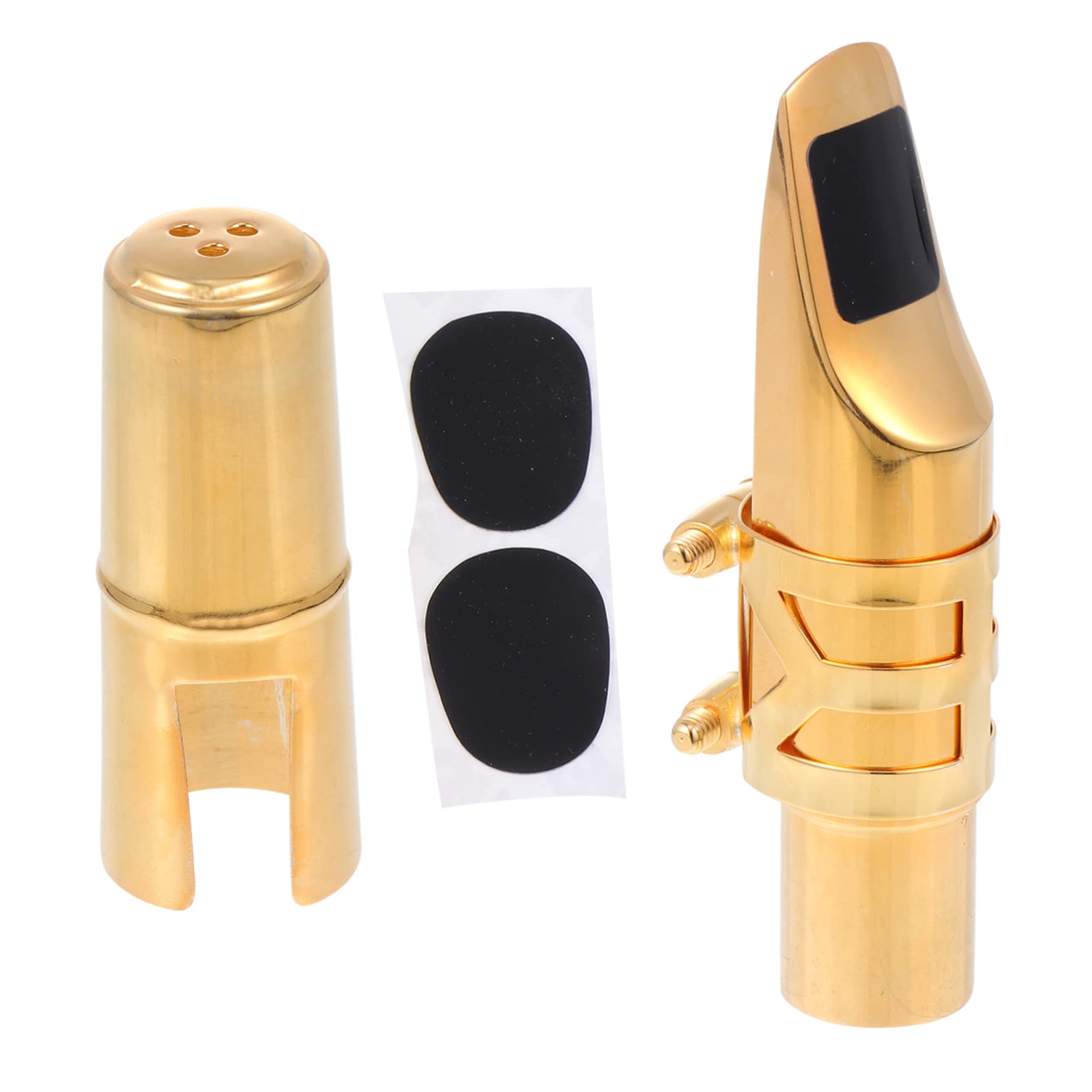 SUPVOX Gold Saxophone Mouthpiece Alto Instrument Accessory Professional Kit Lightweight Portable Comfortable Design