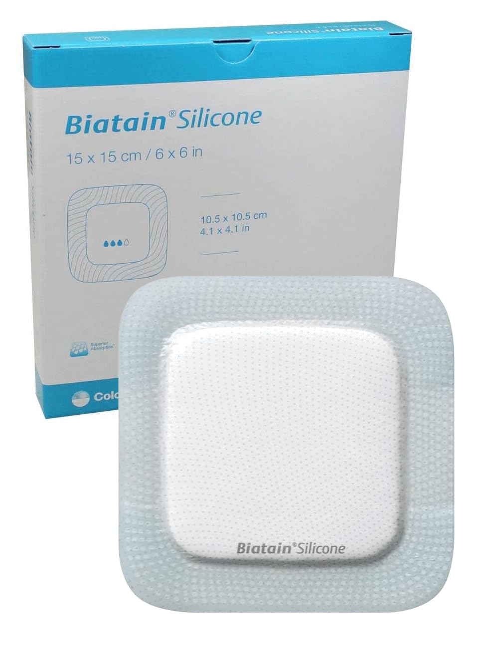 Medicazione in Schiuma di Poliuretano con Adesivo in Silicone, per Ferite Essudanti (15x15), 5 Medicazioni