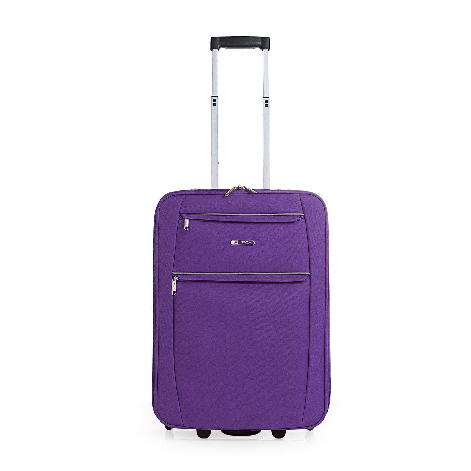 ITACA - Valise Cabine 55X40X20 légère et résistante Bagage Cabine idéal pour Voyages Courts Valise Cabine Tissu Souple 4 Roues pivotantes Compatible Ryanair, Violet