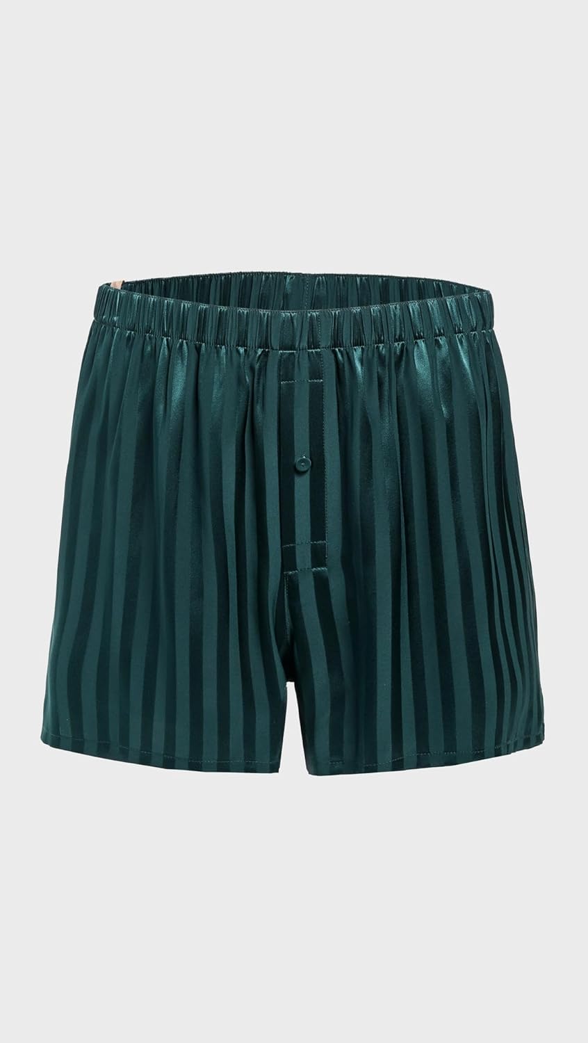 Lunya Men's Washable Silk Striped Jacquard Boxer - Image 2