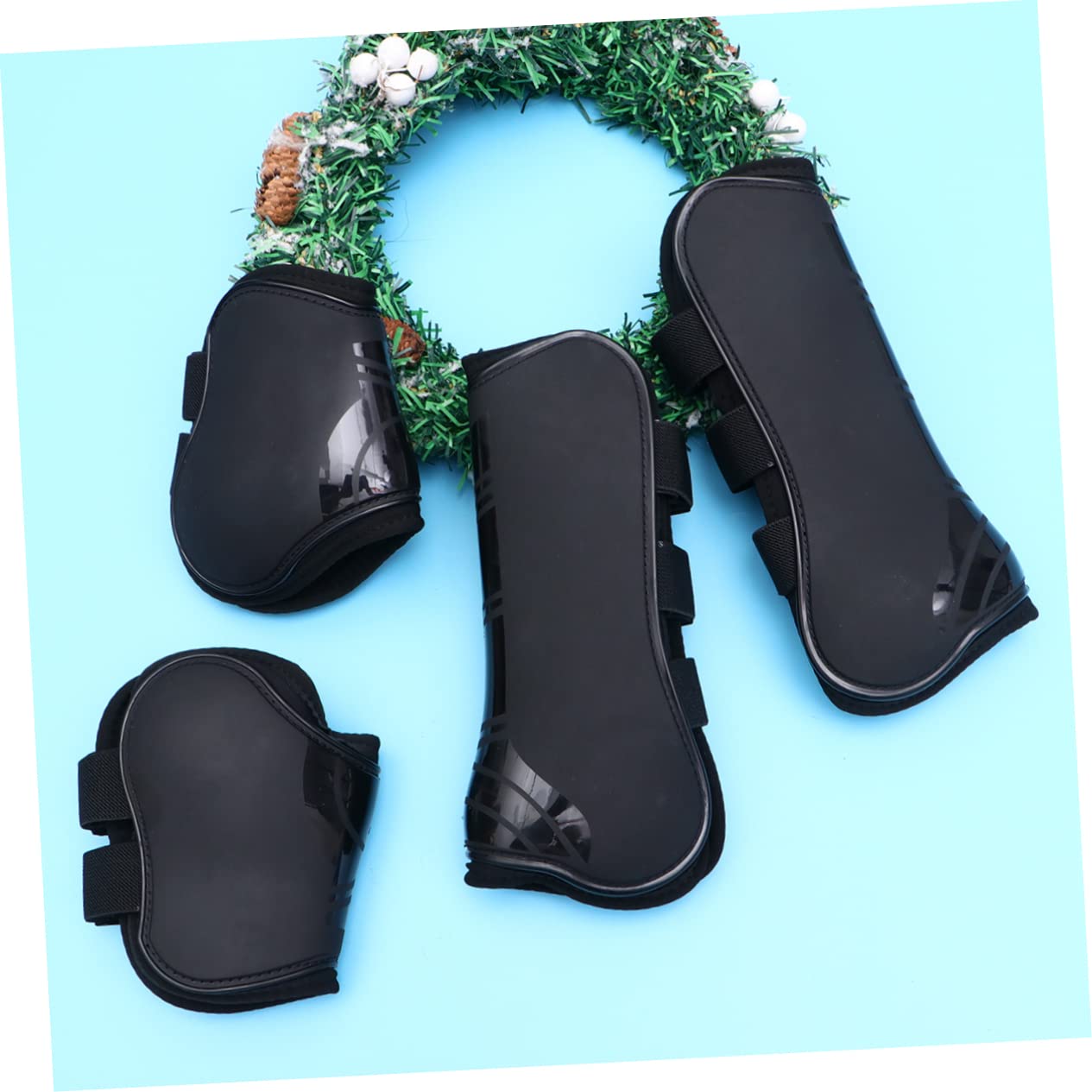 COLLBATH Protectores para Patas de Caballo Equipo Ecuestre Talla XL Negro | 2 Pares, Pu de Alta Elasticidad, Ajuste Cómodo y Antideslizante, Tamaño Xl para Uso en Patas de Caballo
