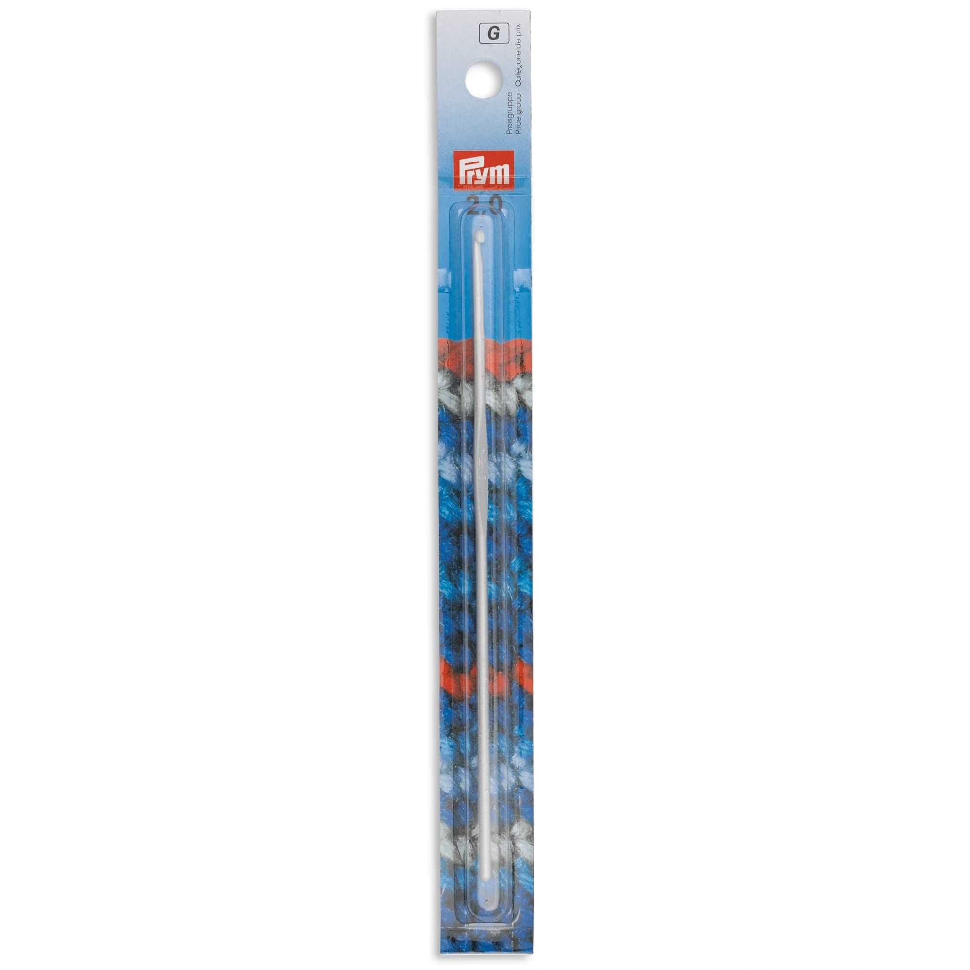 Prym 195135 Crochets pour Laine, Partie Plate alu Gris-Perle 14cm 2,00mm