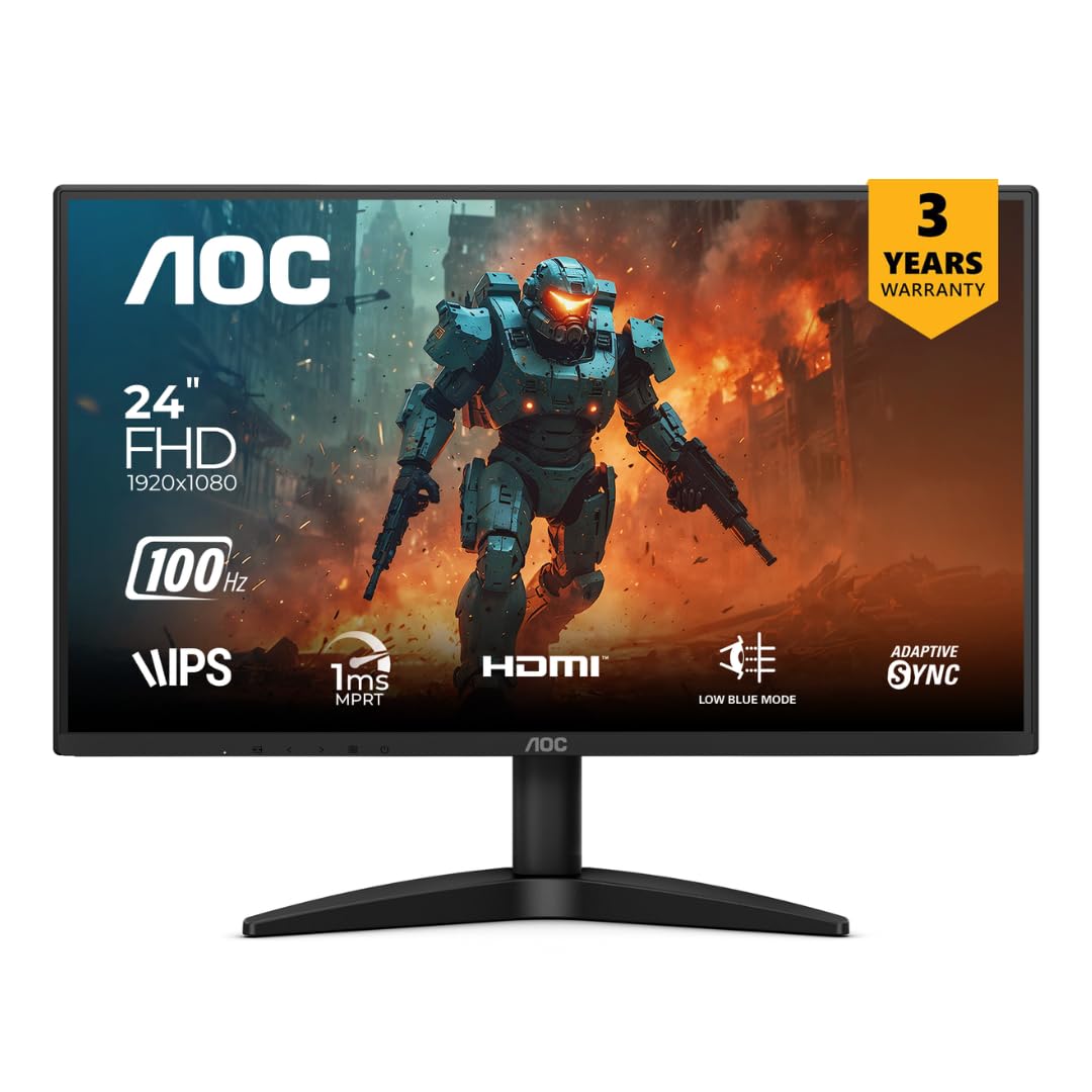 AOC 24B36H 23.8-Inch IPS Full HD Monitor, 100Hz Refresh Rate, 1ms Response Time, 3-Sided Frameless Design, Adaptive Sync, Mega DCR, HDMI Connectivity, Flicker-Free Technology for Smooth Viewing-image-28