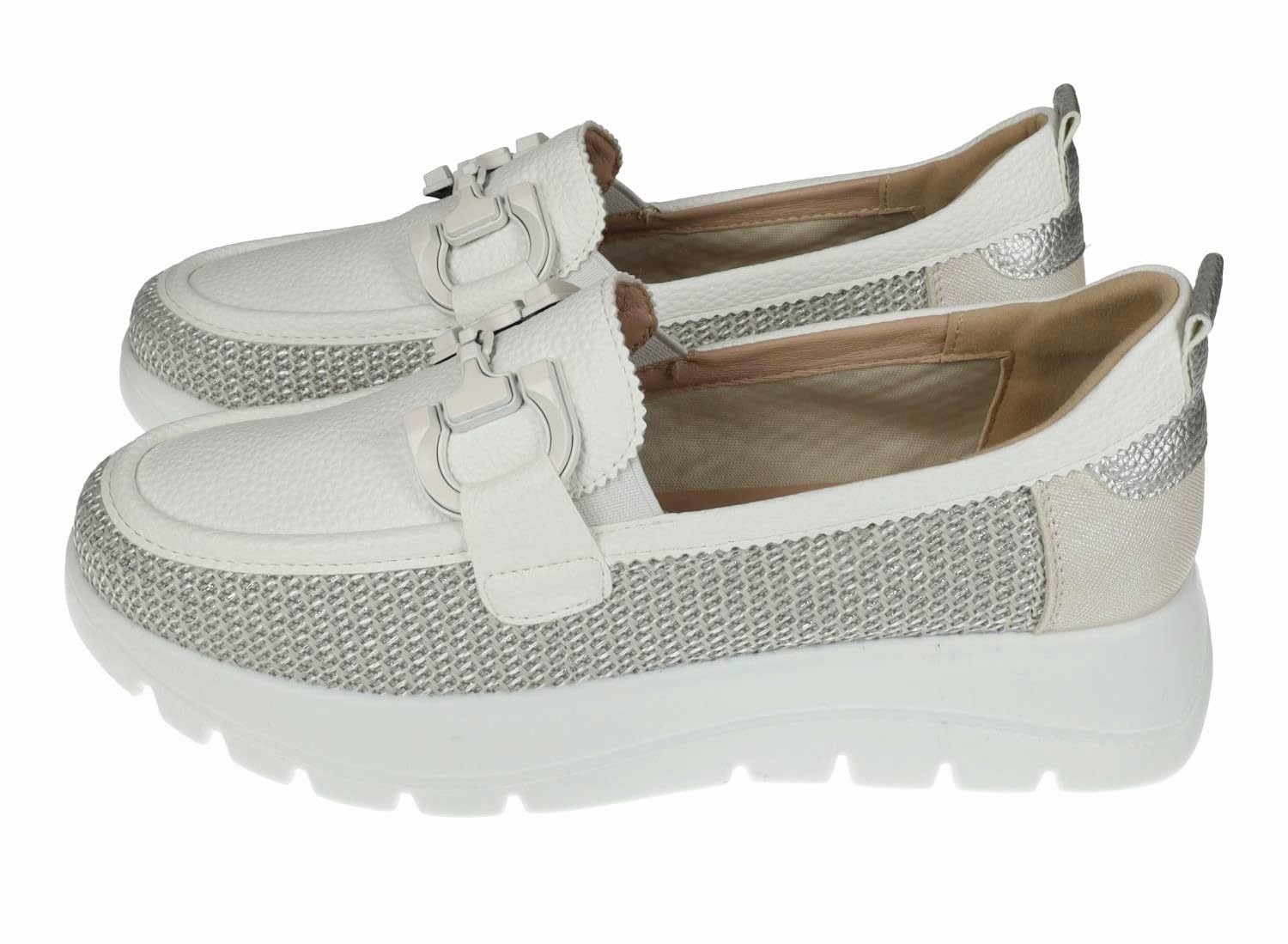 mysoft 25M269 Mocasines de Mujer Plataforma y Adorno metálico Mujer Zapatos MOCASÍN