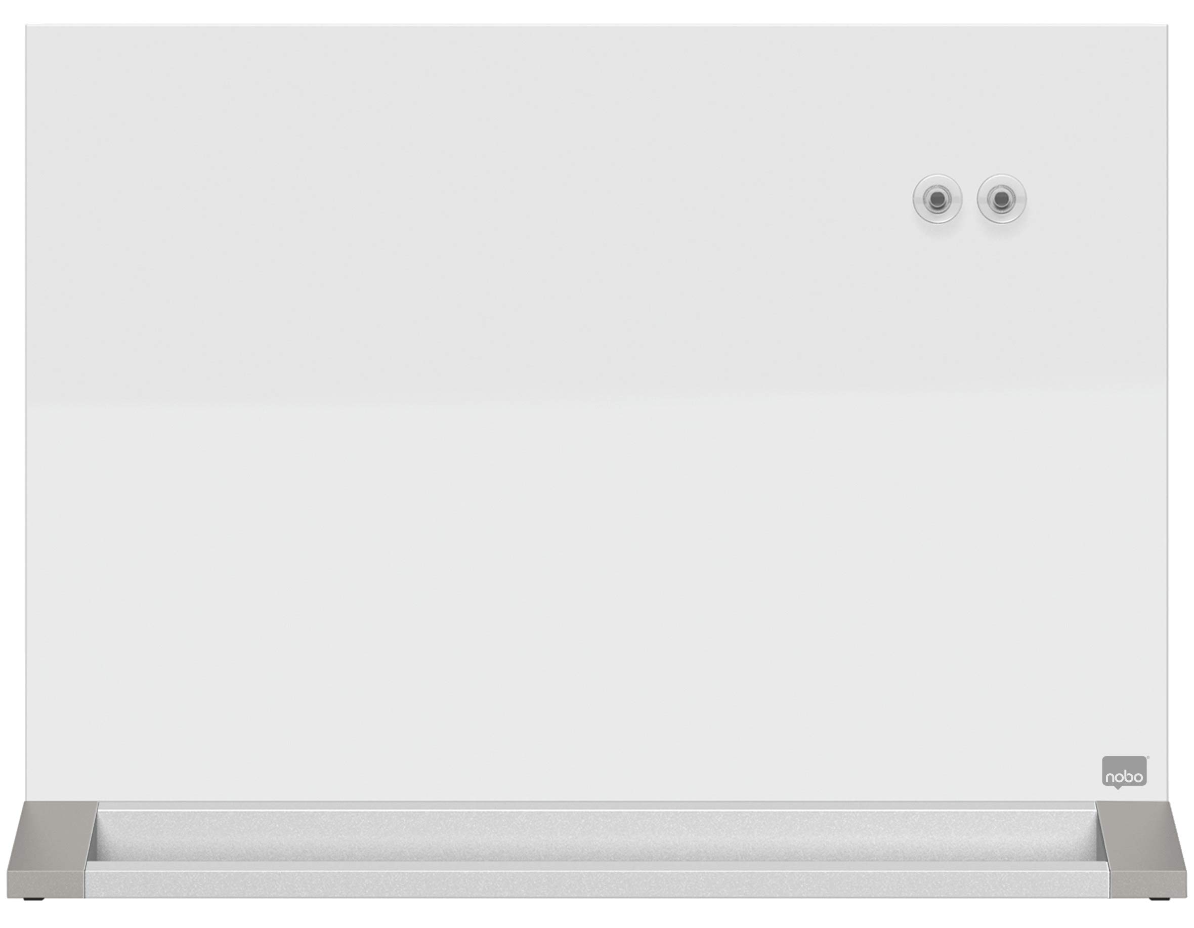 Nobo Pizarra Magnética Estable de Cristal para Escritorio, Doble Cara y Limpiado en Seco, Sin Marco, Casa/Oficina, Incluye Rotulador e Imanes, Se Tiene de Pie, Blanco Brillante, 585 x 447 mm, 1905265