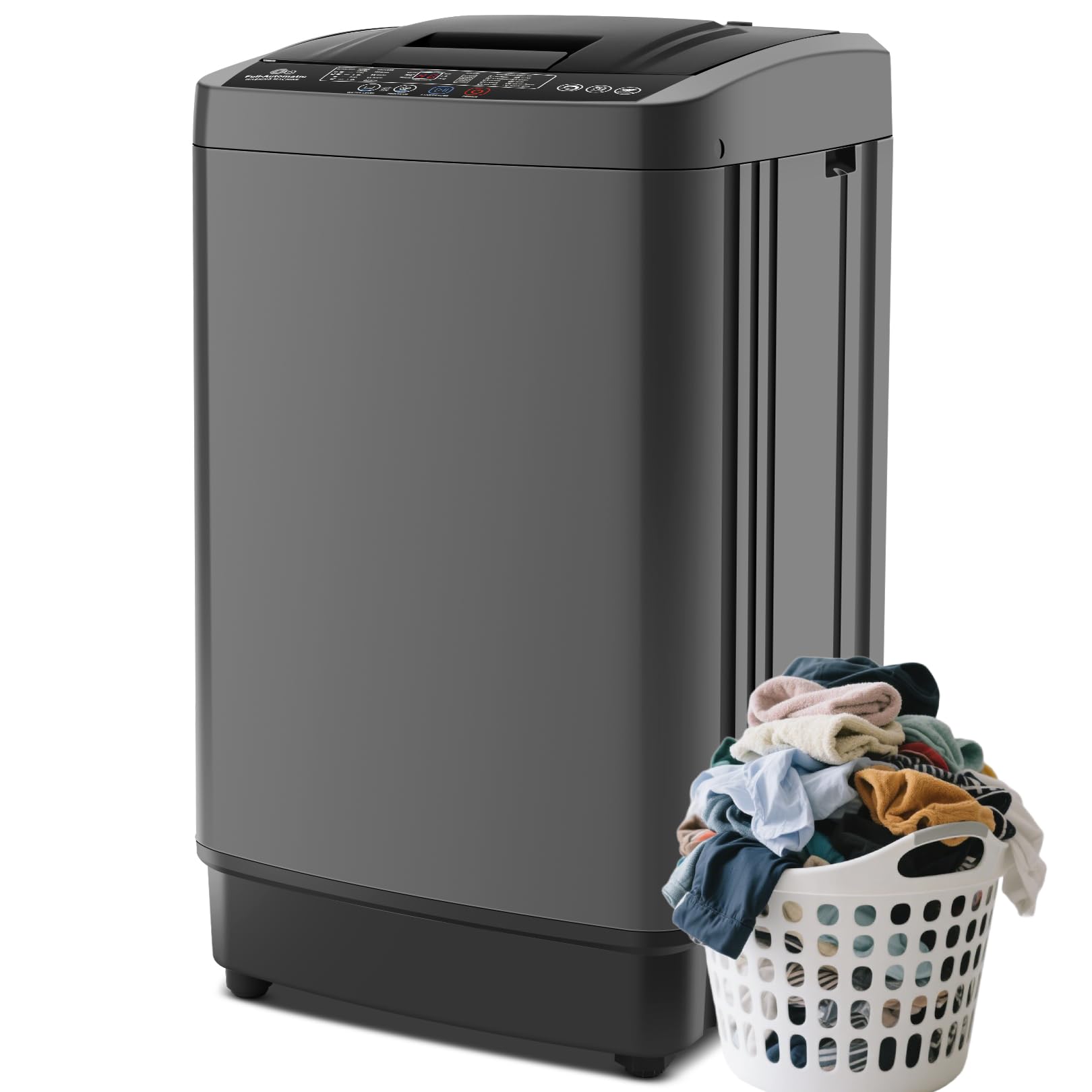 Lavadora portátil Nictemaw de 17.8 lbs, 2.4 pies cúbicos, totalmente automática, con 10 programas de lavado, 8 niveles de agua, bomba de drenaje, lavadora compacta para el hogar, RV, dormitorio