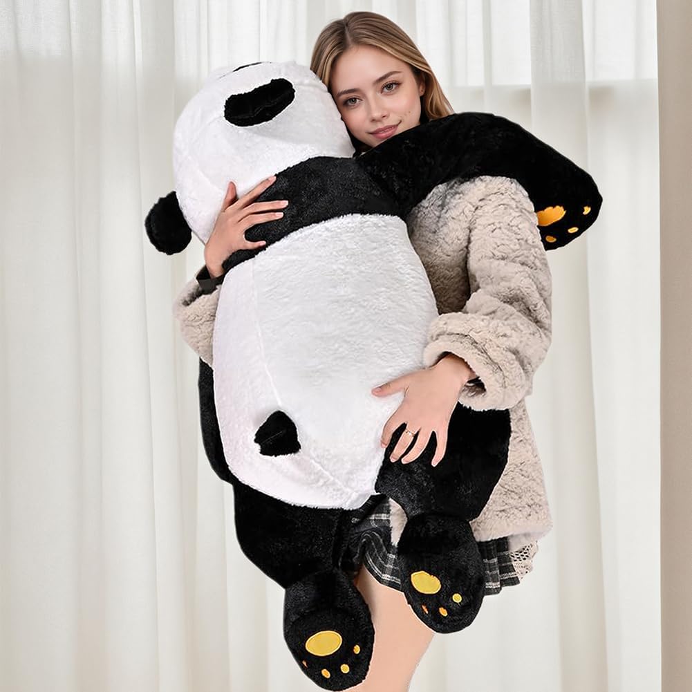 Labauxite Cute Panda Bear Pillow Large Panda Stuffed Animal Plush Toy Soft Hugging Body Pillow for Adults Kids Boys Girls Birthday Gift (47.2 in)