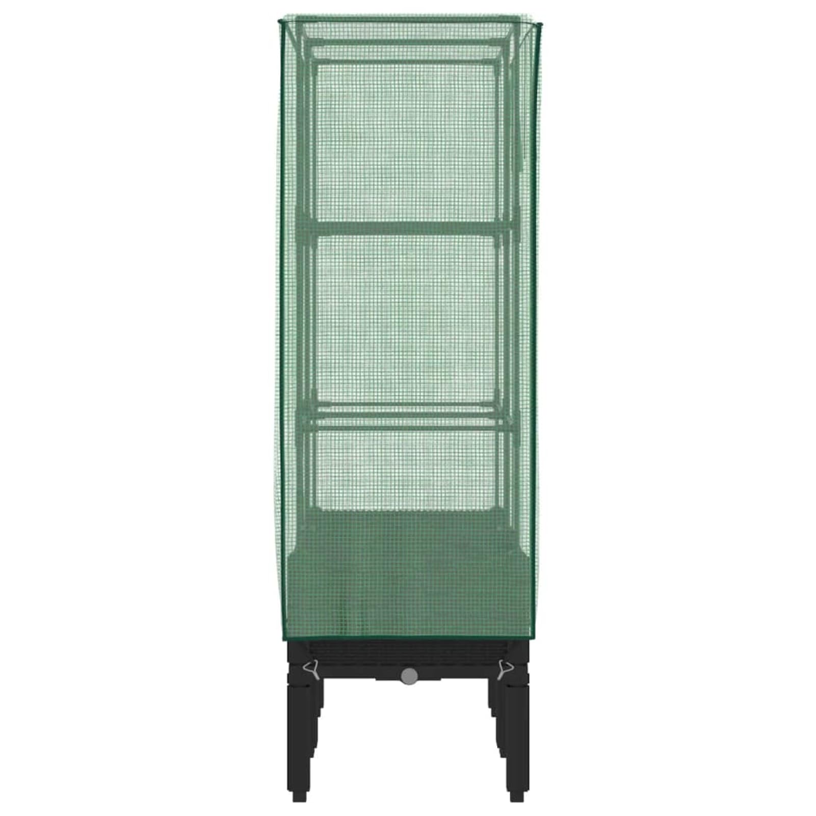 Aiuola rialzata con serra effetto rattan, telaio in polipropilene e tubo di ferro, 80 x 40 x 140 cm, per verdure, erbe e fiori in giardino, balcone o cortile