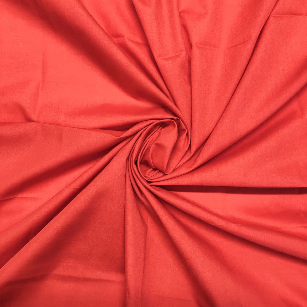 Plain Polycotton Fabric 60+ Colours Poly Cotton Dress Craft Sold Per Meter (Watermelon 5)