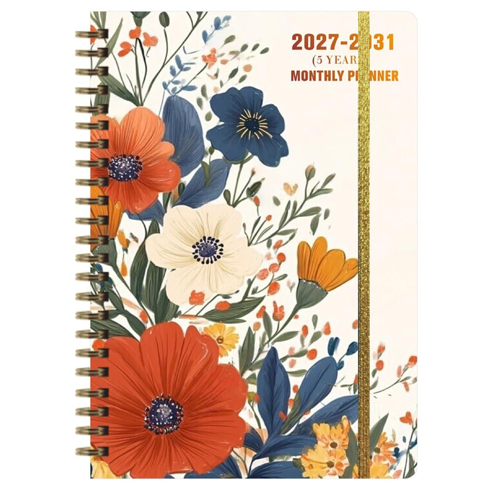 2027-2031 Monthly Planner Notebook: 5 Years Calendar from Jan 2027 - Dec 2031, A5 Monthly Diary Journal Planner(K)