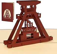 LINPOPUP®, POP UP 3D Karten, Grußkarten Ruhrgebiet, Zeche Essen, Grußkarten Ruhrpott, Bergbau, Weltkulturerbe, Grußkarten Förderturm, N170