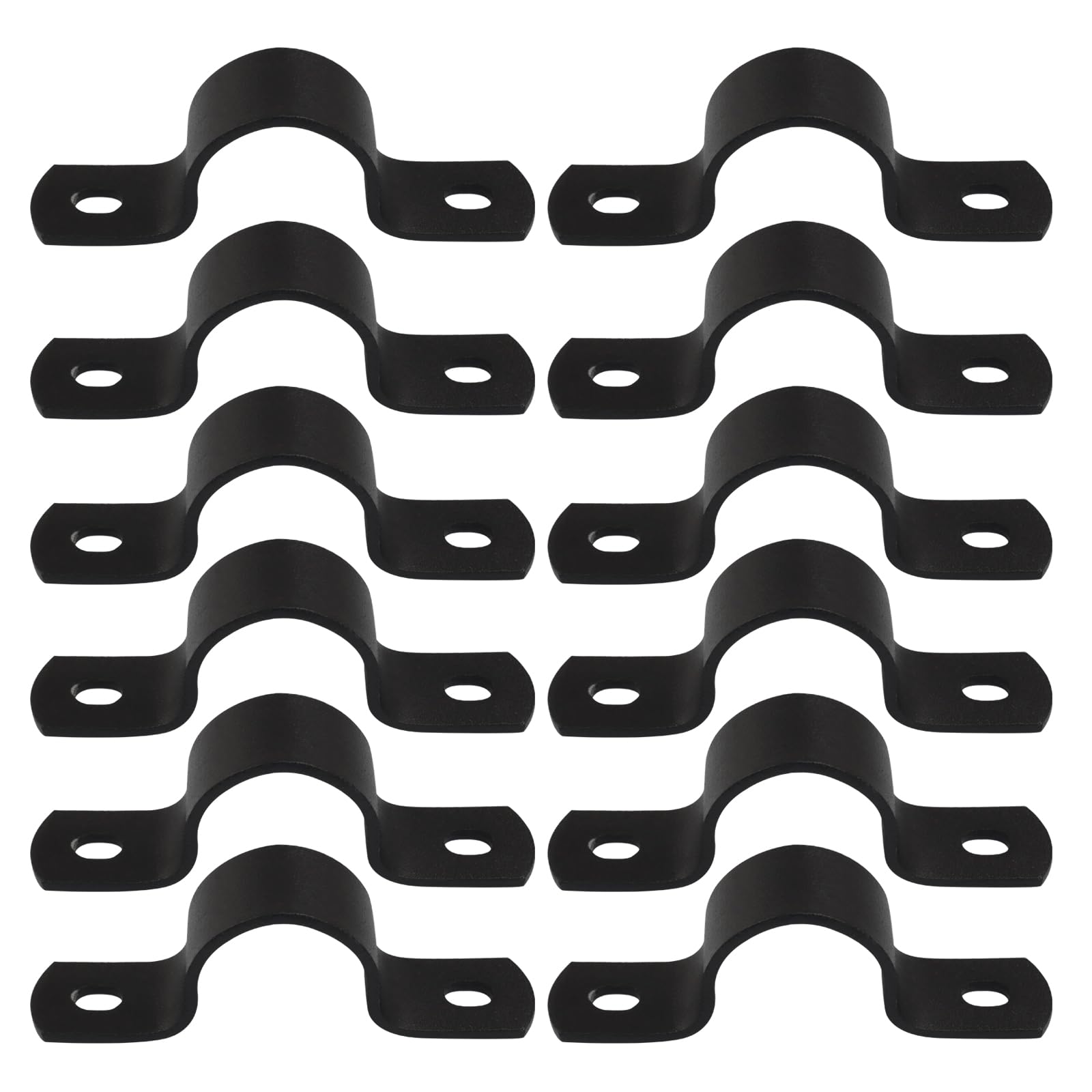 Zorfeter 1"/25mm Pipe Strap, Black U-Clamps, 12 Pack