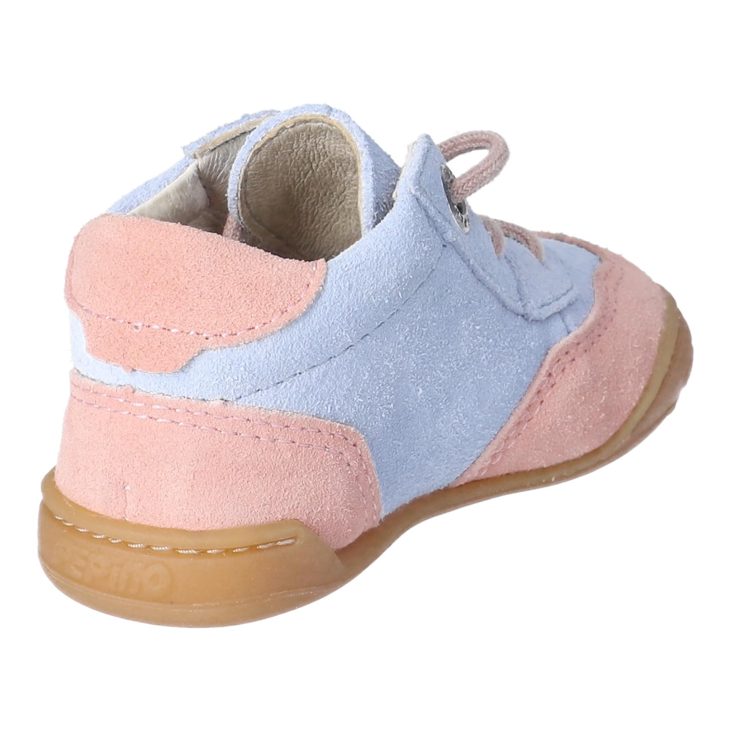 RICOSTA Mädchen Schnürhalbschuhe Eddy, Kinder Lauflernschuhe, Weite: MITTEL, lose Einlage, Barfuß-Schuh, Halbschuhe, Himmel/rosa (120), 23 EU