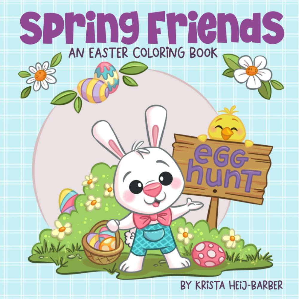 Spring Friends: Coloring Book for Kids and Adults, Simple Designs (Bold & Easy Coloring), Easter and Spring Themed