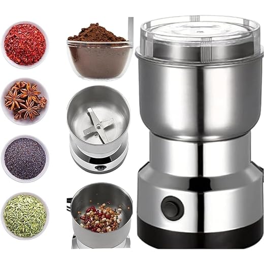 Homava Stainless Steel Multifunctional Grinder Smash Machine Coffee Beans Electric Grinder and Coffee Maker Household Electric Mixer Grinder | Pack 1