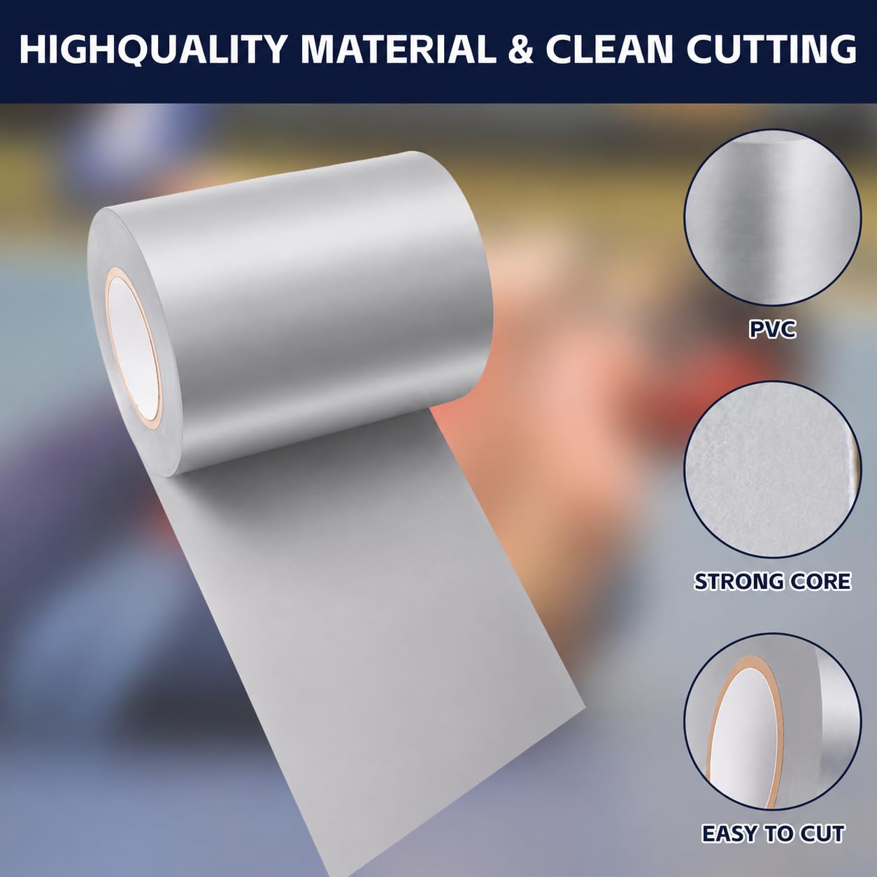 4 Rolls Wrestling Mat Tape Gymnastics Floor Tape Wrestling Grappling Exercise Mats Seam Cover, PVC 7 Mil Seam Cover Tape for Heavy Duty Carpet Jiu Jitsu Mats (Silver Gray, 4'' X 98.4')