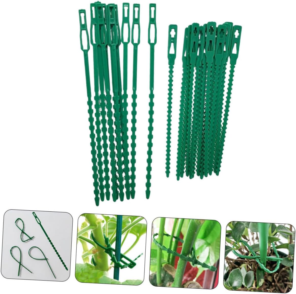 Kisangel 200pcs Plant Ties for Outdoor Garden Clips for Plants Soft Tie Tape Green Fixing Tool