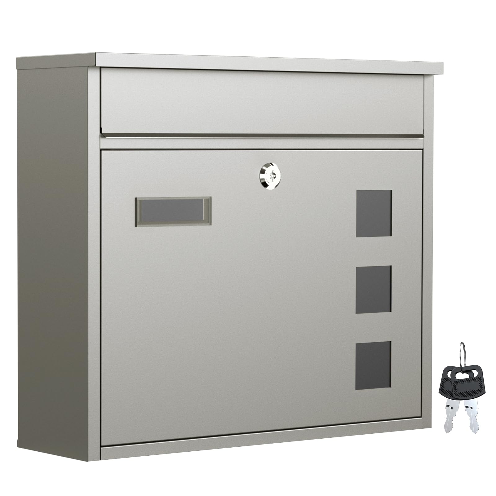 Wiltec Stainless Steel V12 Design Mailbox V12 Stainless Steel Letterbox Postbox Letter Mail Box