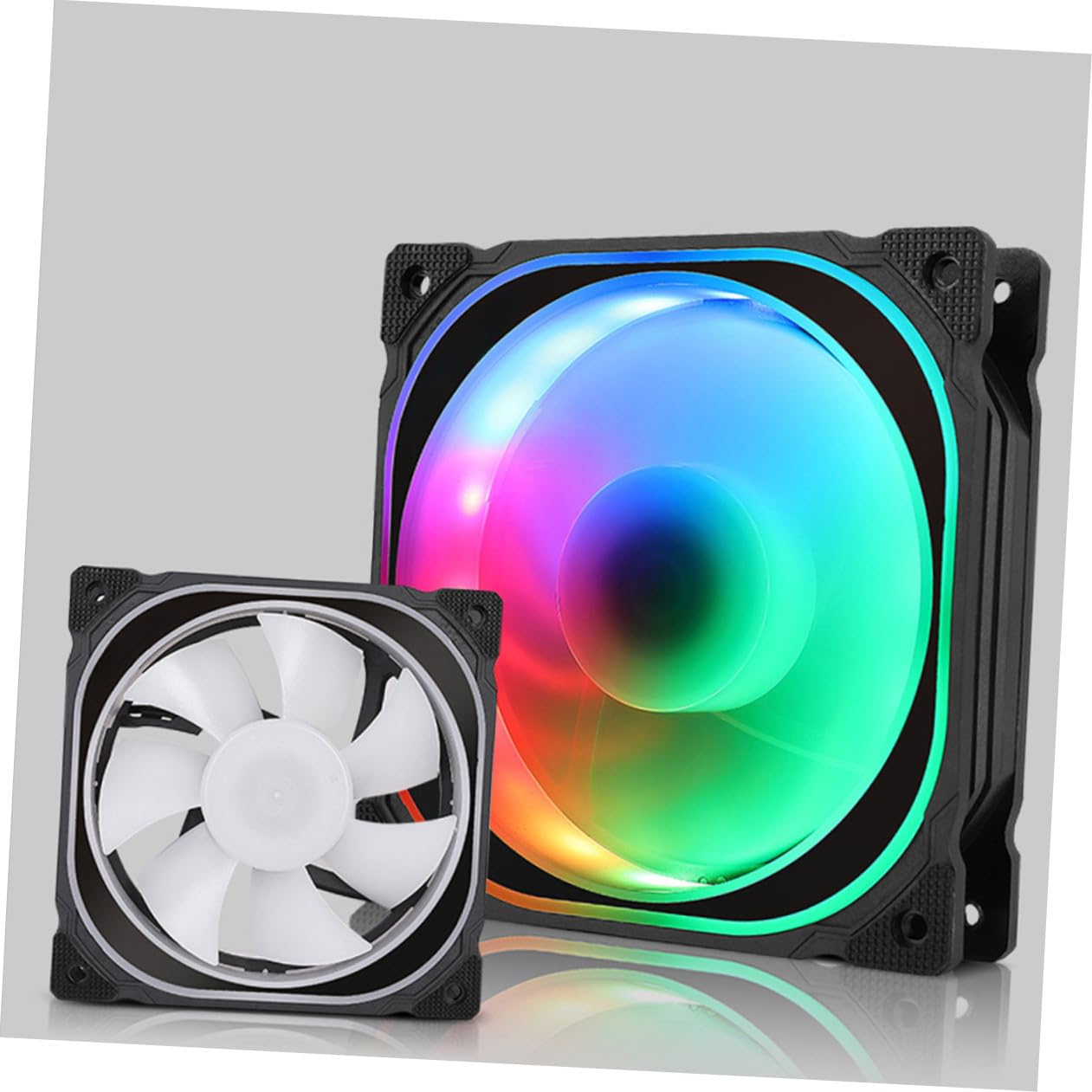 BESTYASH Ventilador y Silencioso de 12cm LED Rgb de Refrigeración para Ordenador con Controlador Estándar Adecuado para Fiesta Verano y Sistemas de PC