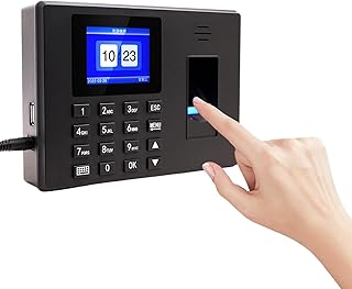 2 in 1 Zeiterfassung für Kleinbetriebe, Biometrische Zeiterfassungsgerät Fingerabdruck Zeiterfassungsgerät Mitarbeiter Mit Fingerabdruck & Pin-Eingabe, Kein WiFi/Software/Monatliche Kosten