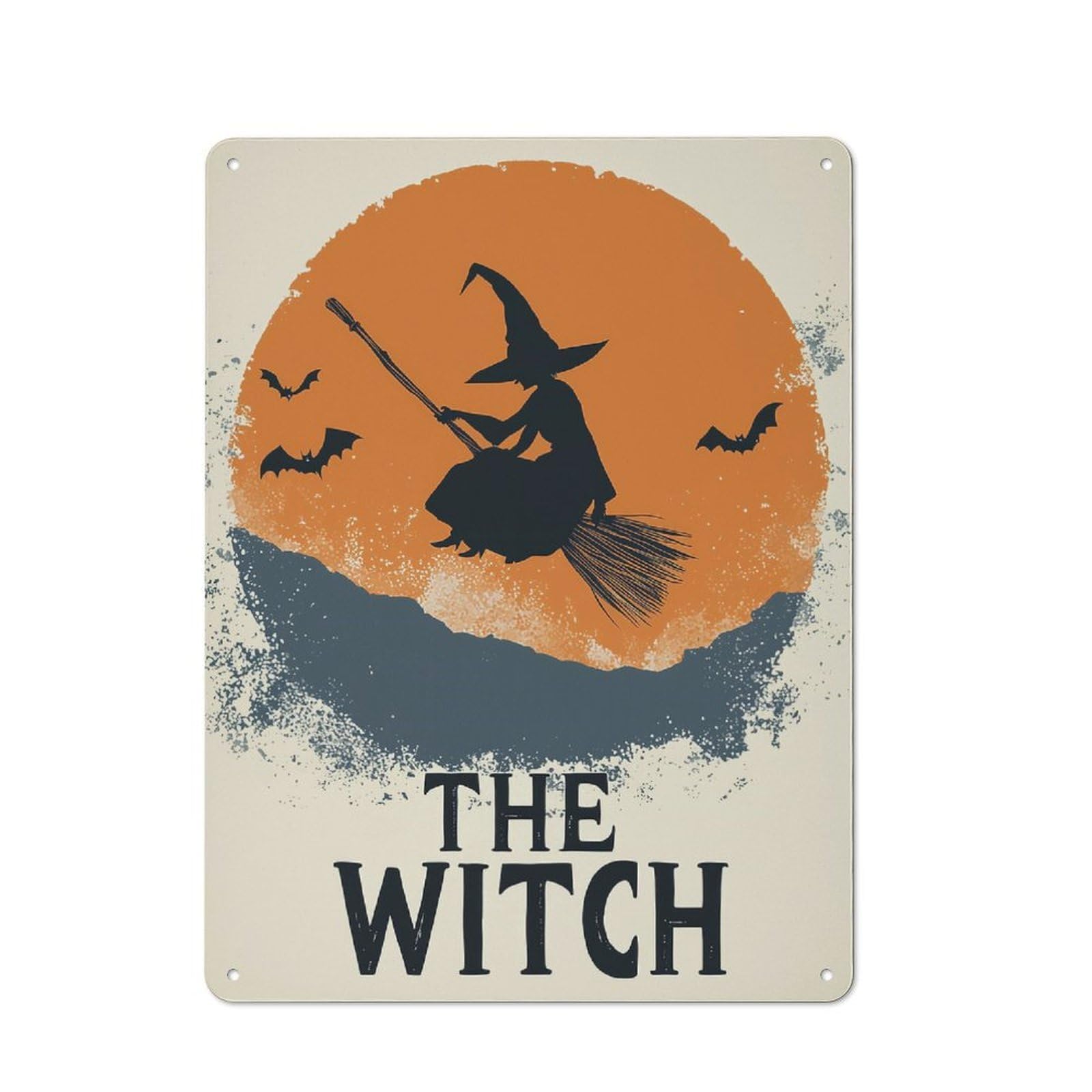 Junmoney Halloween The Witch Retro Printed Metal Sign 40X30cm For Living Room Wall, For Home Interiors, Feature Walls And Decorative Displays