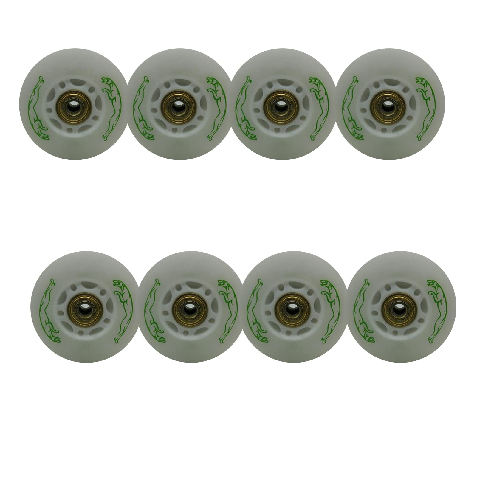 Genérico Ruedas de Repuesto para Patines en Línea Exterior Interior Paquete de 8 Luces Led Intermitentes de 72 mm, 76 mm Y 80 mm, con Rodamientos, 90 A