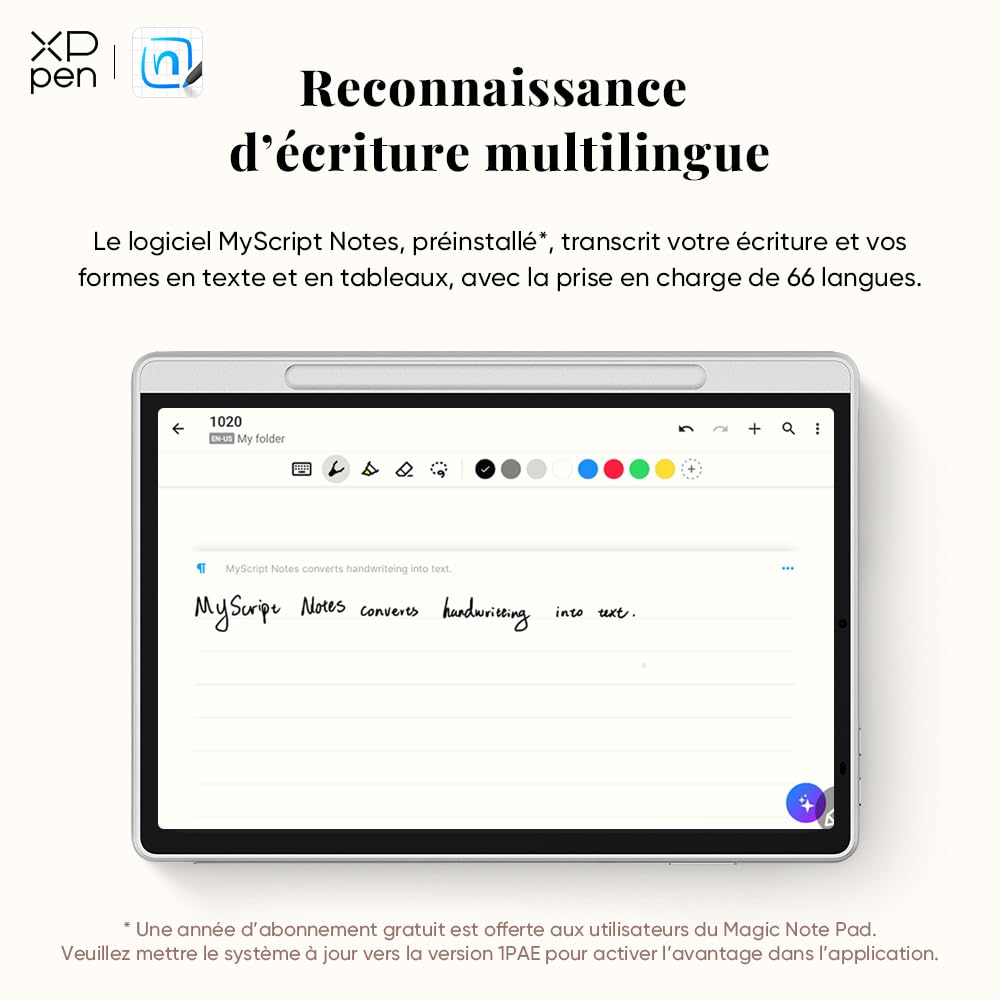 XPPen Tablette Liseuse Couleur 3 en 1, Magic Note Pad, Bloc Note Numerique 10,95 Pouces avec X3 Pro Stylet à 16k(16384) Niveaux de Pression, ROM de 128 Go, Batterie 8000mAh, Compatible avec Android 14