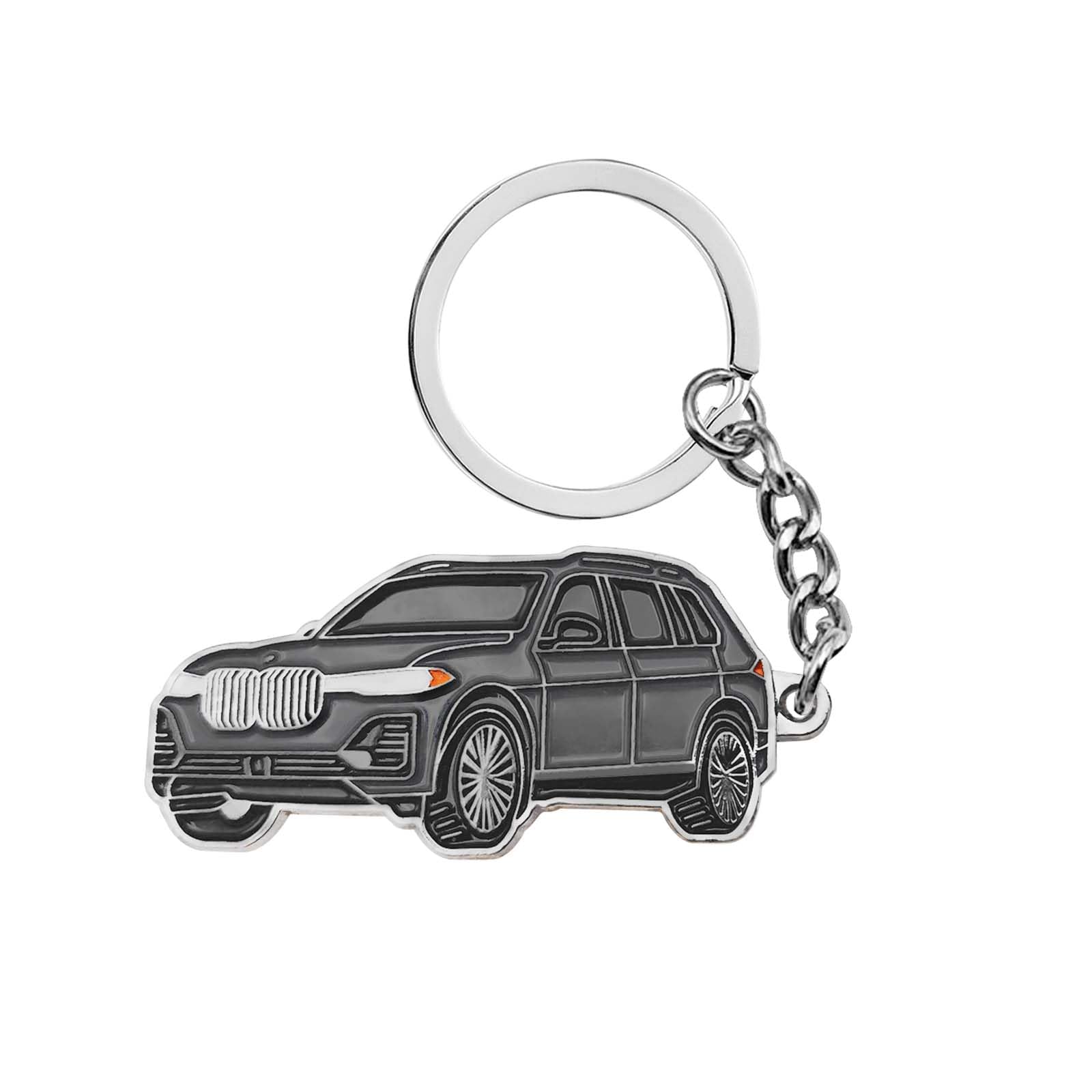 BENDCOKO Car Keychain Compatible with X5,Metal Key Chain,Fob Cover Cool Mods For X3/X5 Key chain, Enamel Keychain