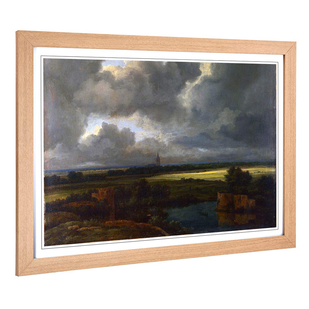 Big Box Art Framed Print of Jacob Ruisdael Landscape with Ruins Design | Wall Art Picture | Home Decor for Kitchen, Living Room, Bedroom, Hallway, Oak, A2 / 24.5x18 Inch / 62x45cm