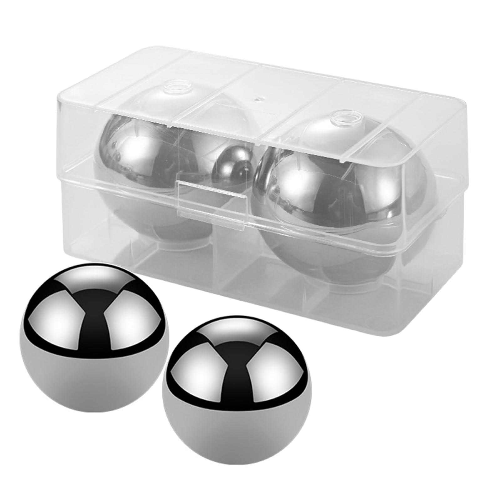 Pasdrucn 4PCS Stainless Steel Metal Ice Cubes Reusable, Reusable Ice Cubes, Stainless Steel Whisky Stones Ice Cubes, Whiskey Stones, Stainless Steel Ice Cubes for Scotch Whisky (Silver)