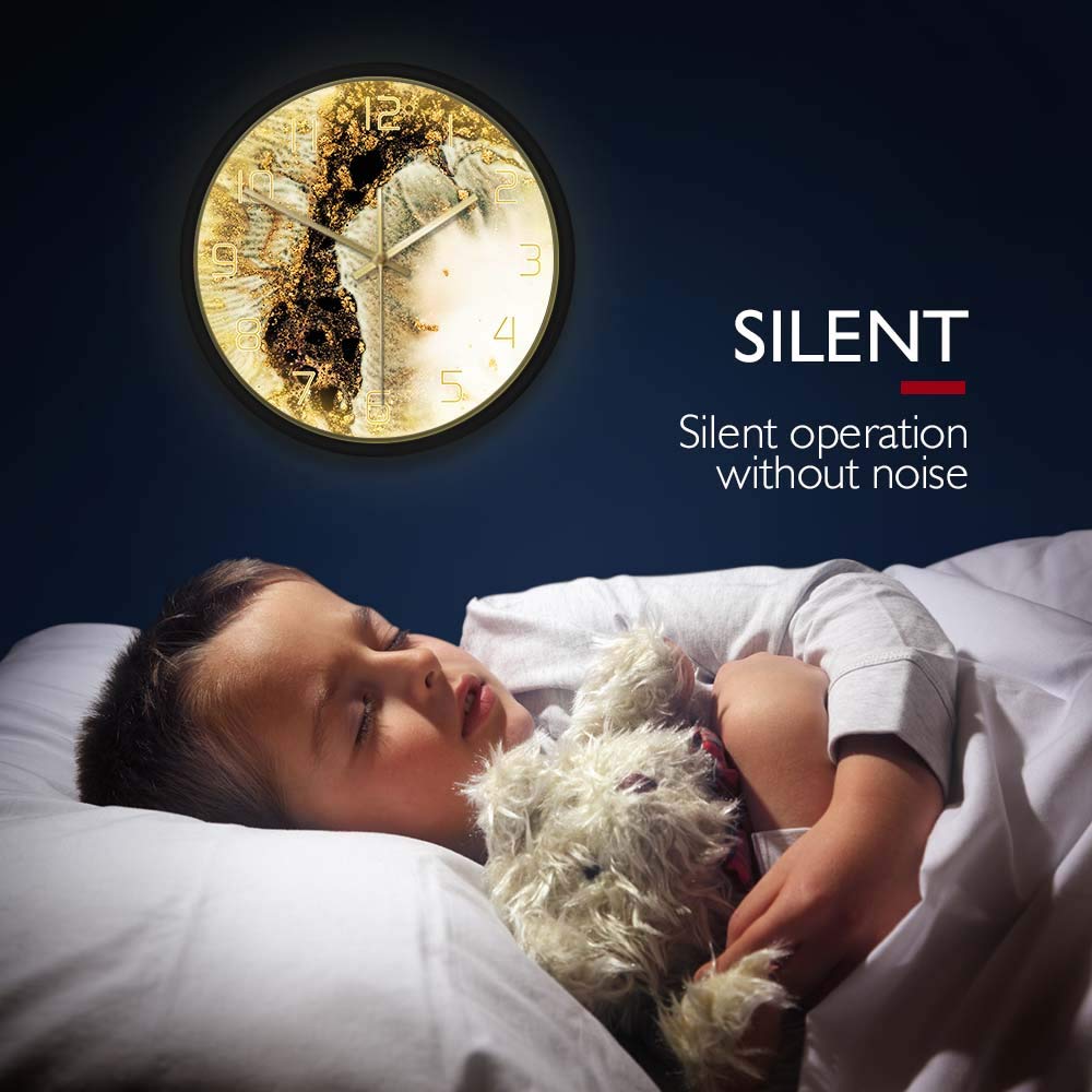 Geek Alerts Sound Activated Luminous Wall Clock Nail Tech Non Ticking Metal Frame Clocks Beauty Salon Spa Art Decor Personalized Watch Manicur並行輸入 : Geek Alerts Sound Activated LED Light Clock Marble