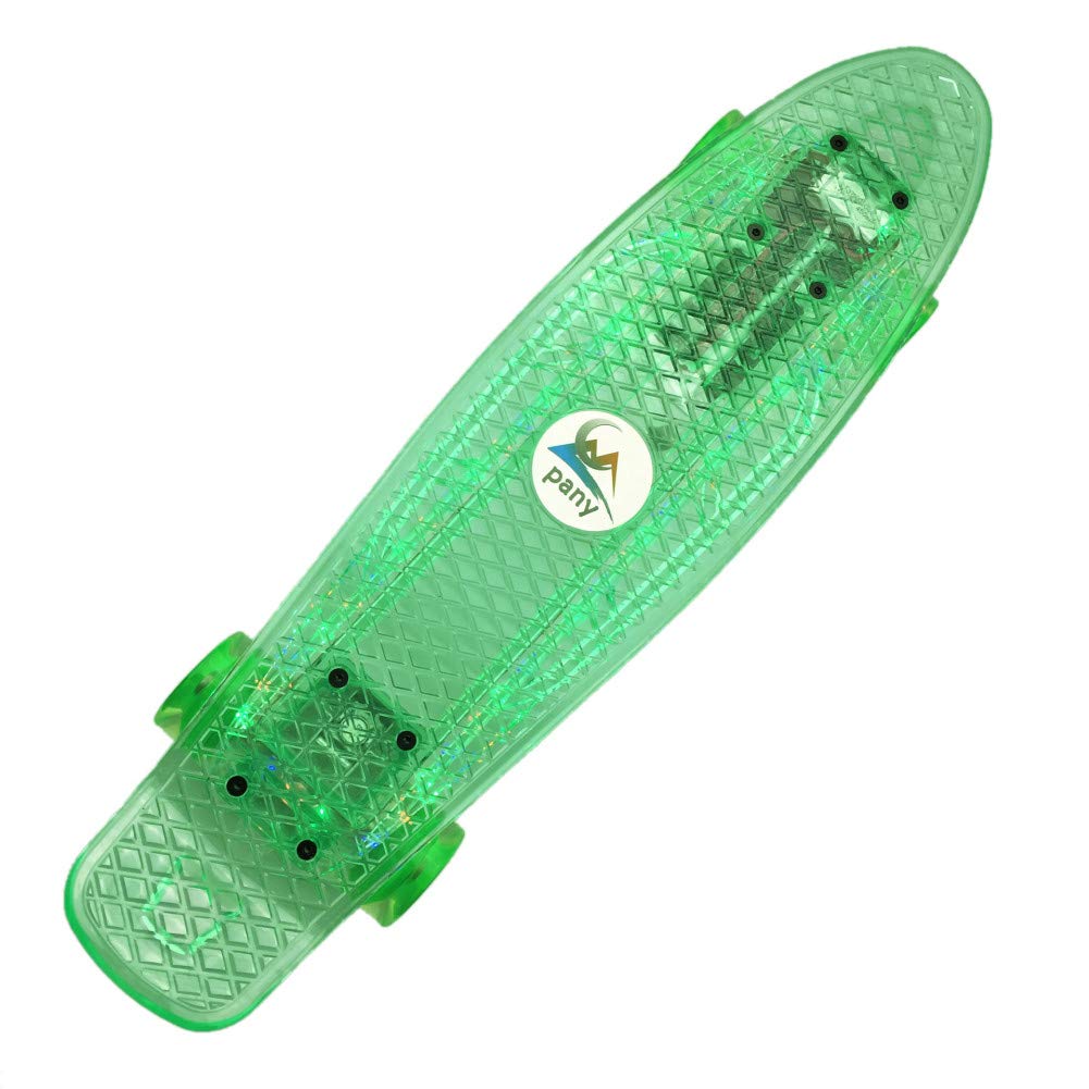 Life Mini Cruiser Retro Skateboard, 22 inch Cruiser Board Skateboards with LED Bearings, Retro Plastic Complete Skateboard for Boys and Girls