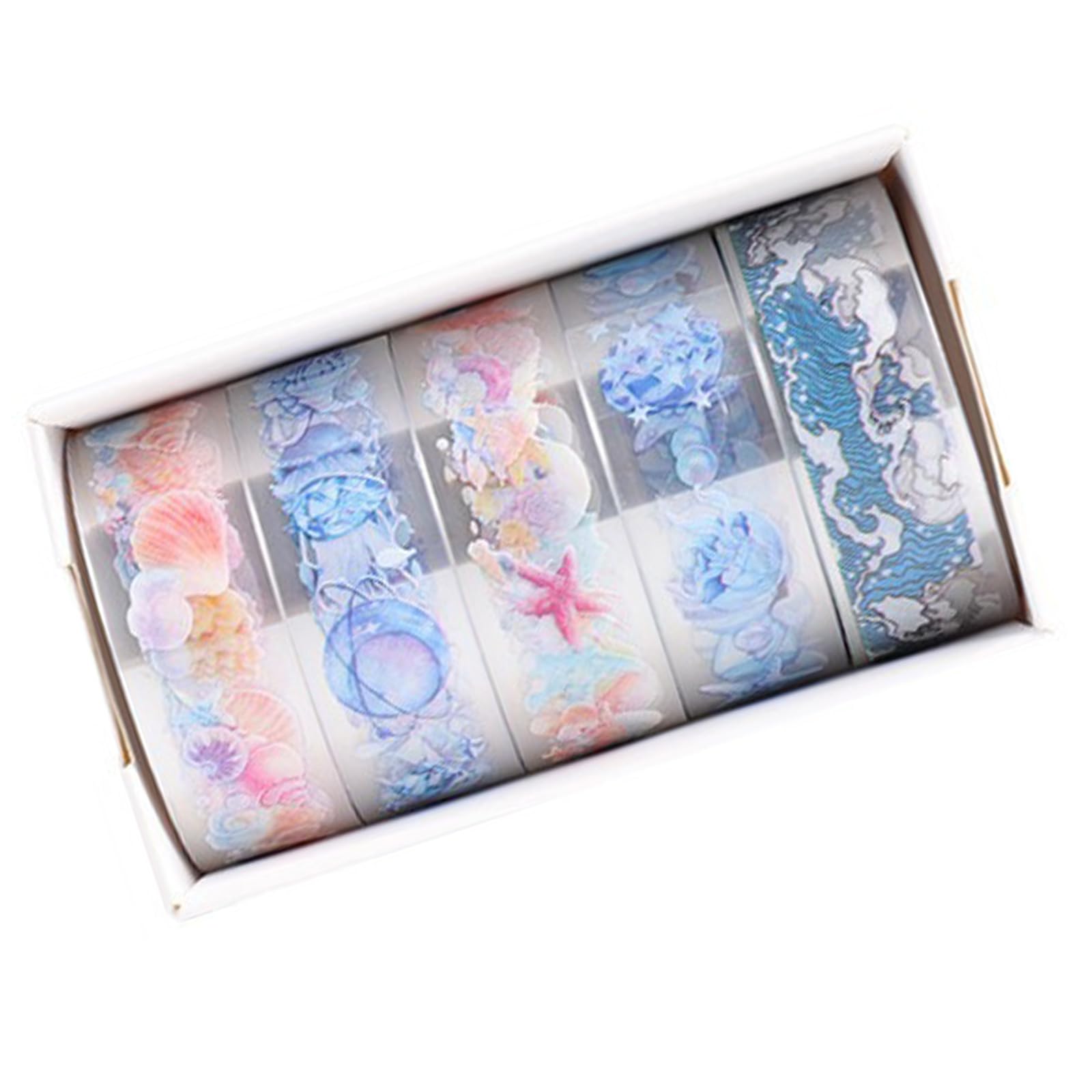 Buxuaaaa 5 Rolls Flower Pattern Crafting Tape Lovely Masking Tape Butterfly Decorative Artists Scrapbooking Supplies