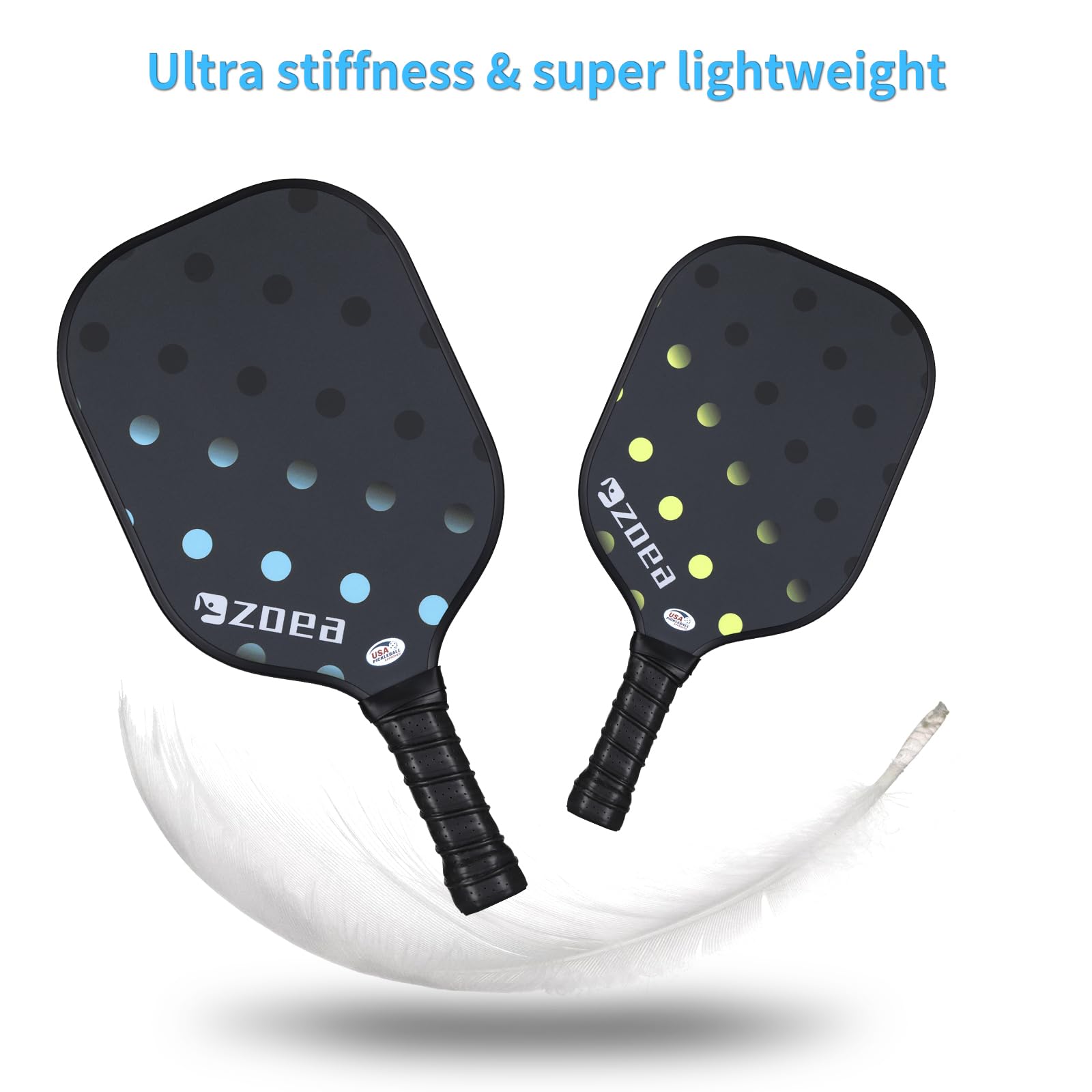 Set di 4 o 2 racchette da pickleball con palline e nastri di piombo, con superficie in fibra di vetro, per uomini, donne, adulti