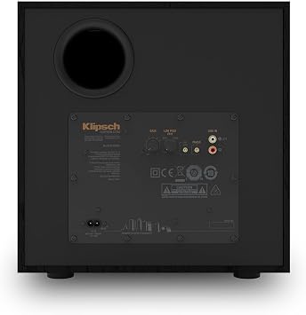 Klipsch Reference R-101SW 10 Front-Firing Subwoofer with All-new Spun-Copper 10 woofers and an All-Digital Amplifier for Premium Home Theater Sound in Black | Home theater audio with 10 inch driver, 300W peak power and active amplification