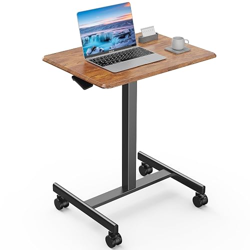 DUMOS Mobile Rolling Desk with Wheels Adjustable Height | Small
