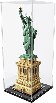 50 cm Tall Acrylic Display Case for Lego Statue of Liberty 21042 for Models Figures Dolls - Assemble Dustproof Thickened Clear Display Box Cabinet Black, 20x20x50 cm