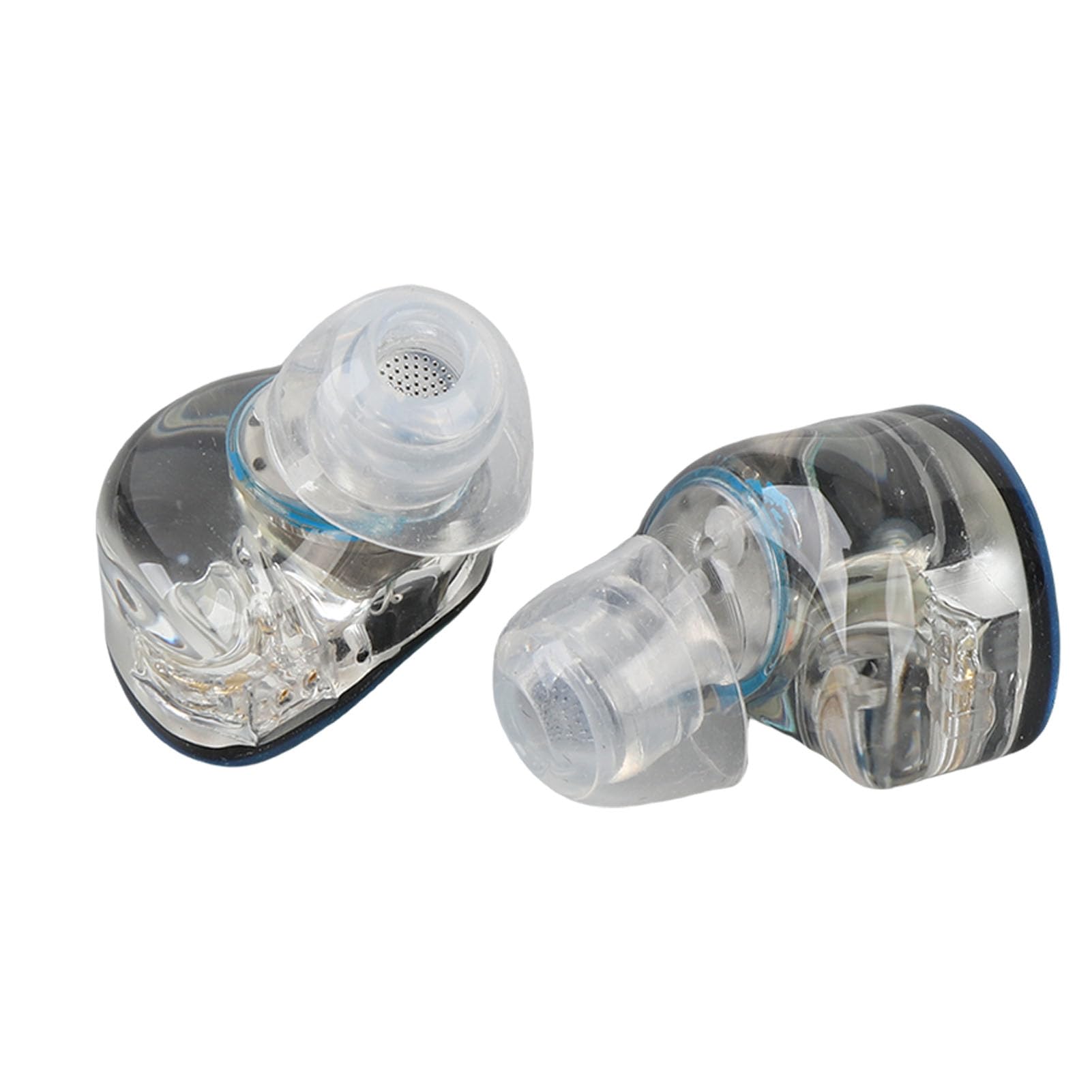 Słuchawki HiFi Stereo IEM Wygodne, Odłączane Słuchawki Kablowe dla Miłośników Muzyki Silikonowe Końcówki Douszne (Błękitne złoto)